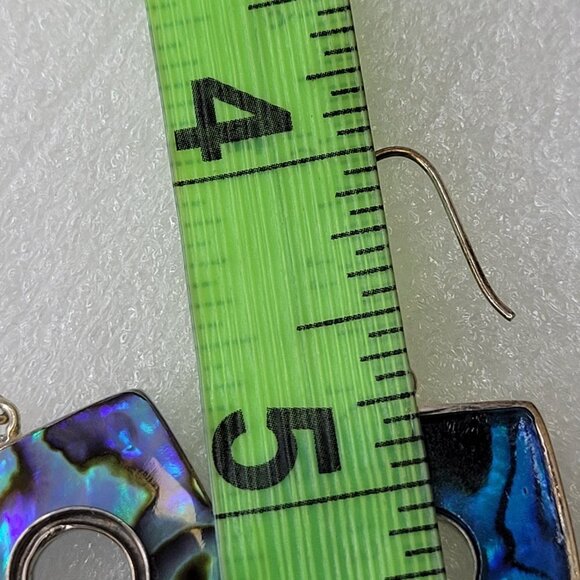 Square Abalone Shell Earrings - Picture 9 of 16